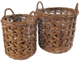 brown rattan wicker hampers